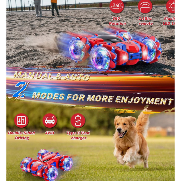 RC Spider Stunt Car 2.4GHz Off-Road 360° Rotating Rechargeable Toy for Kids - Picture 5 of 9